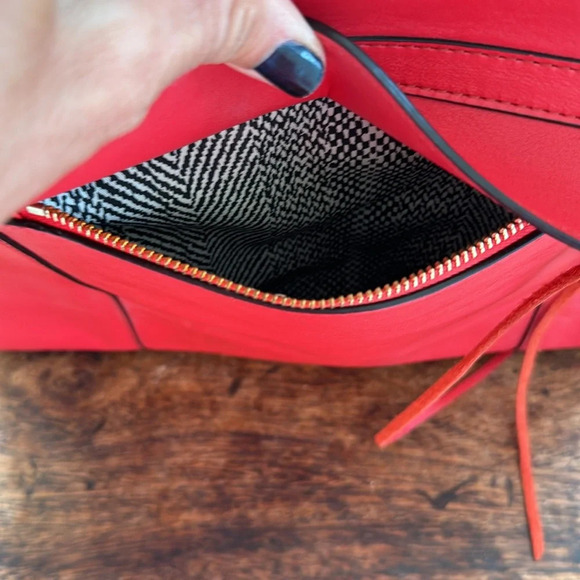 Rebecca Minkoff Poppy red Leather MAB Large Tote Shoulder Bag Portfolio NWT - Picture 8 of 16